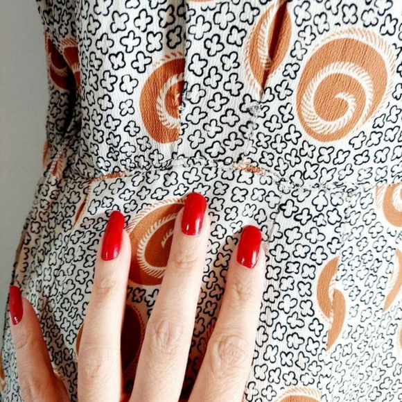 1940s rayon novelty print swirls dress vintage - Picture 9 of 12